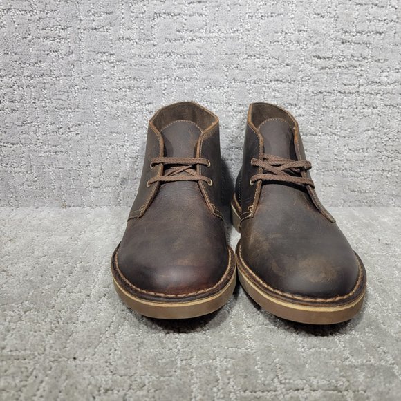 Clarks Bushacre 2 Beeswax Men's Size US 9.5 M Brown Leather lace Up Chukka Boots - Picture 3 of 11
